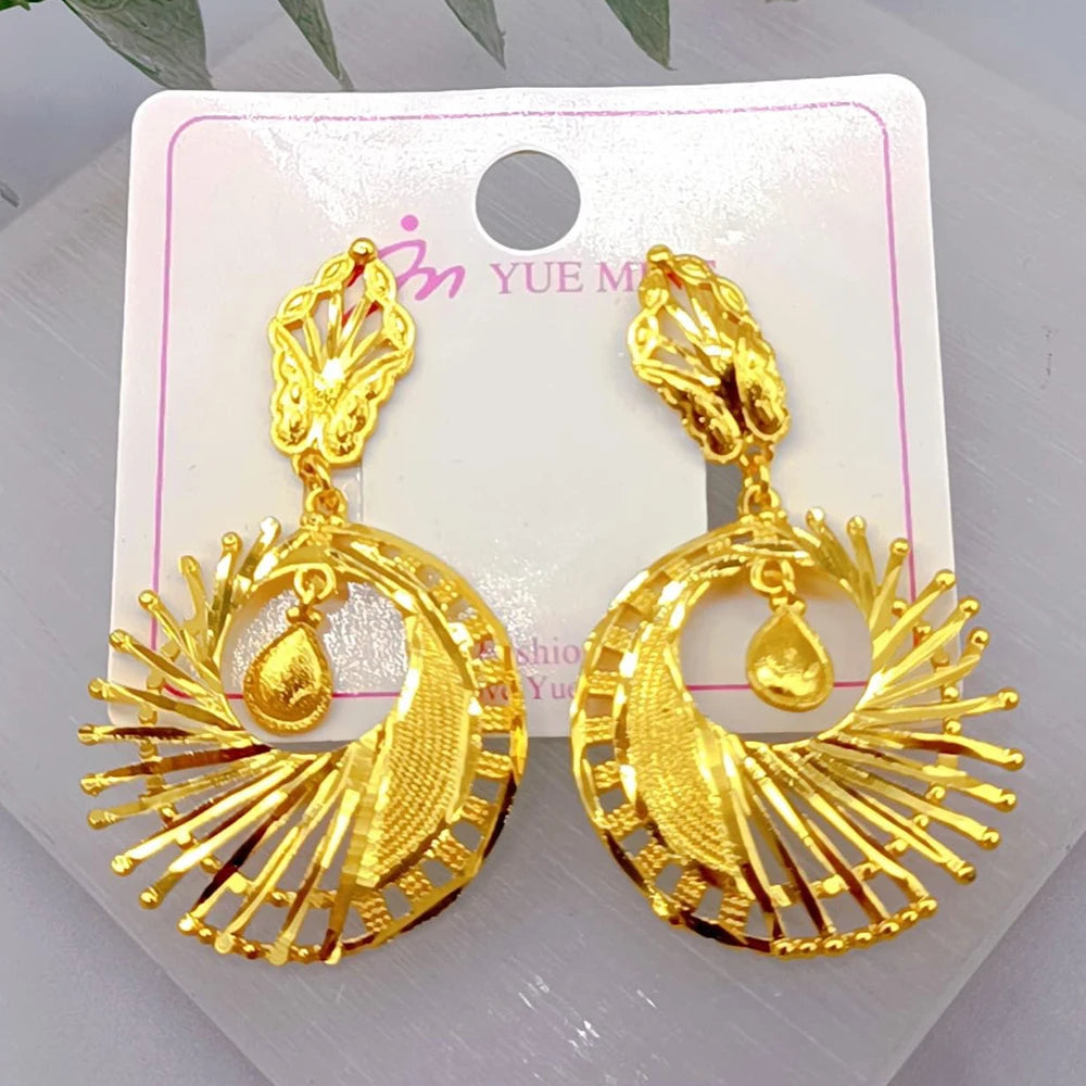 4Sets Fancy Hollow Out Pattern Earrings for Women Metal Style U Shape Circle Earrings Modern Fashion Girls Ear Jewelry Accessory