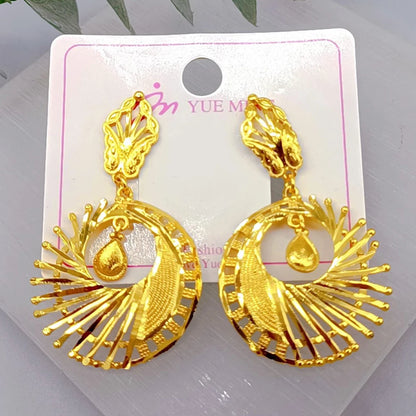 4Sets Fancy Hollow Out Pattern Earrings for Women Metal Style U Shape Circle Earrings Modern Fashion Girls Ear Jewelry Accessory