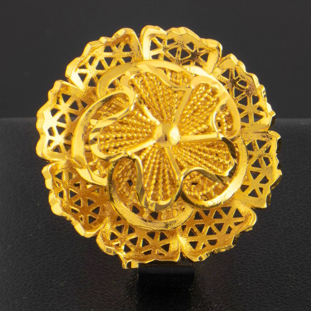 Ethiopia Arab Dubai Gold Plated Rings For Women Resizable 18K Gold Plated Jewelry For Wedding And Party Gifts
