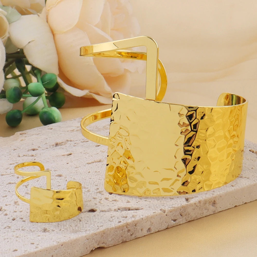 Women Girls Adjustable Open Cuff Bracelet, Exaggerated Hip-Hop Wristband, Unique Fashionable Streetwear Jewelry Gift, Trendy Wid