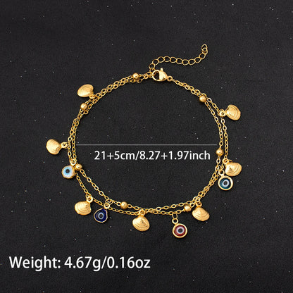 women foot jewelry Stainless Steel Luxury Shiny Zircon Anklets Bracelet 18K Plated Waterproof Statement Jewelry Gift New