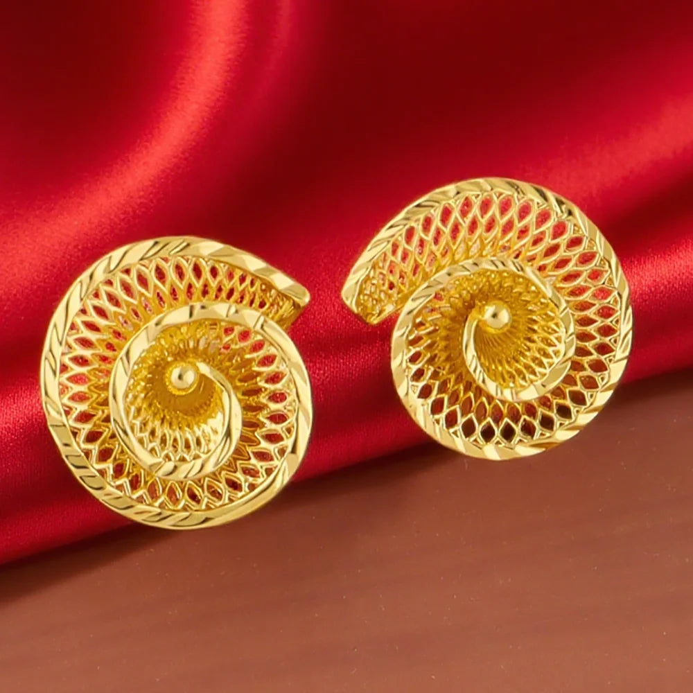 Ethiopian  Wedding Jewelry Set, Gold-Tone Necklace Earrings Ring Gift for Bride, Traditional Women Party Accessories