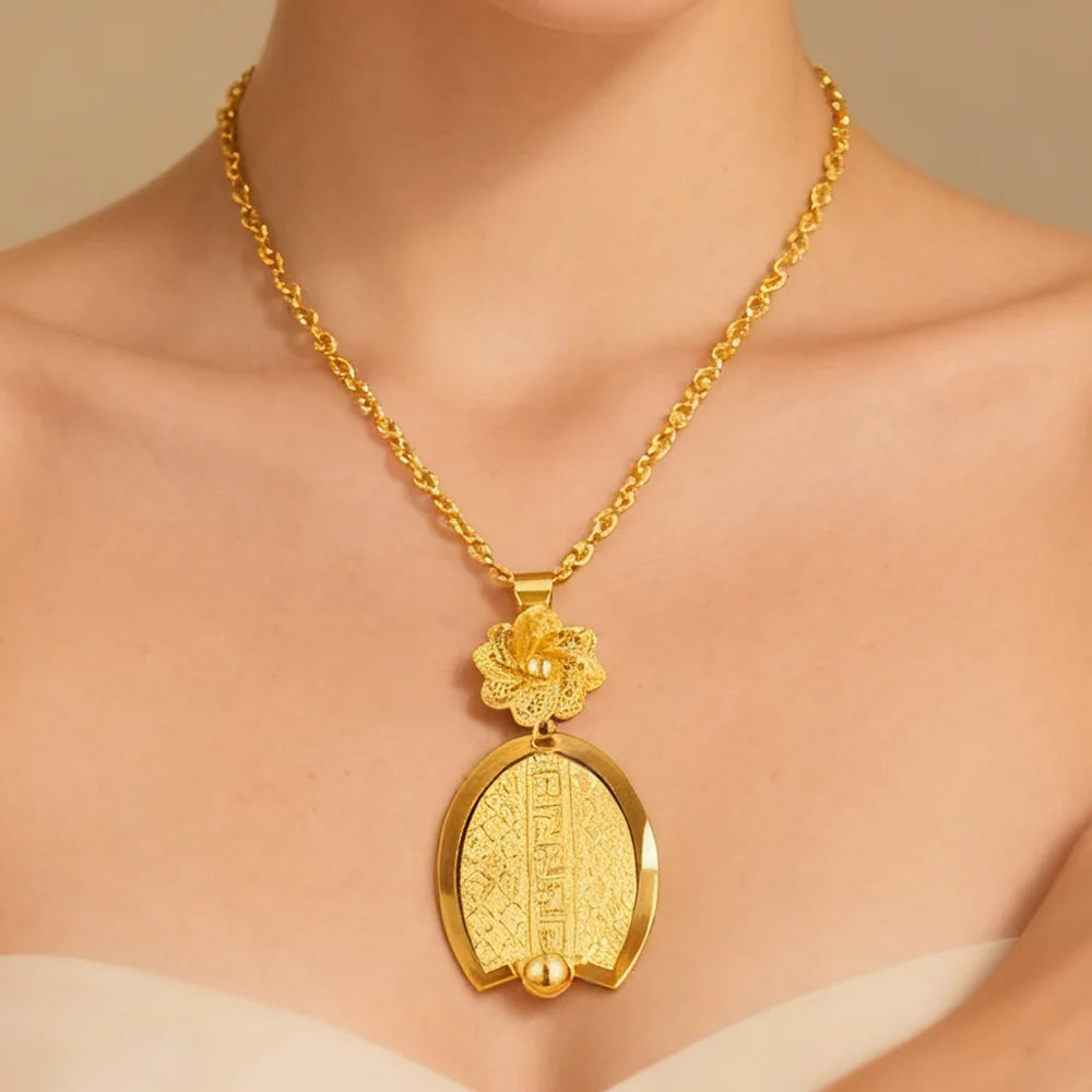 316L stainless steel gold color jewelry set women necklaces earrings Personality Simple Punk Retro wedding party gift