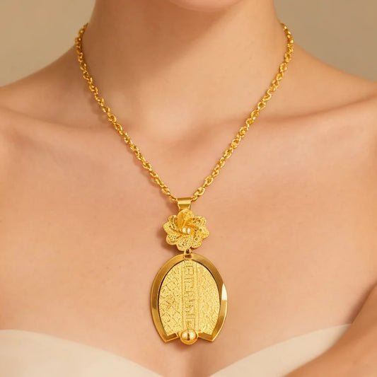 316L stainless steel gold color jewelry set women necklaces earrings Personality Simple Punk Retro wedding party gift