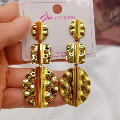Fashion Leaf Drop Dangle Earrings Stainless Steel Prevent Allergy Metal Popular Jewelry Statement Style Gold Plated Jewellery