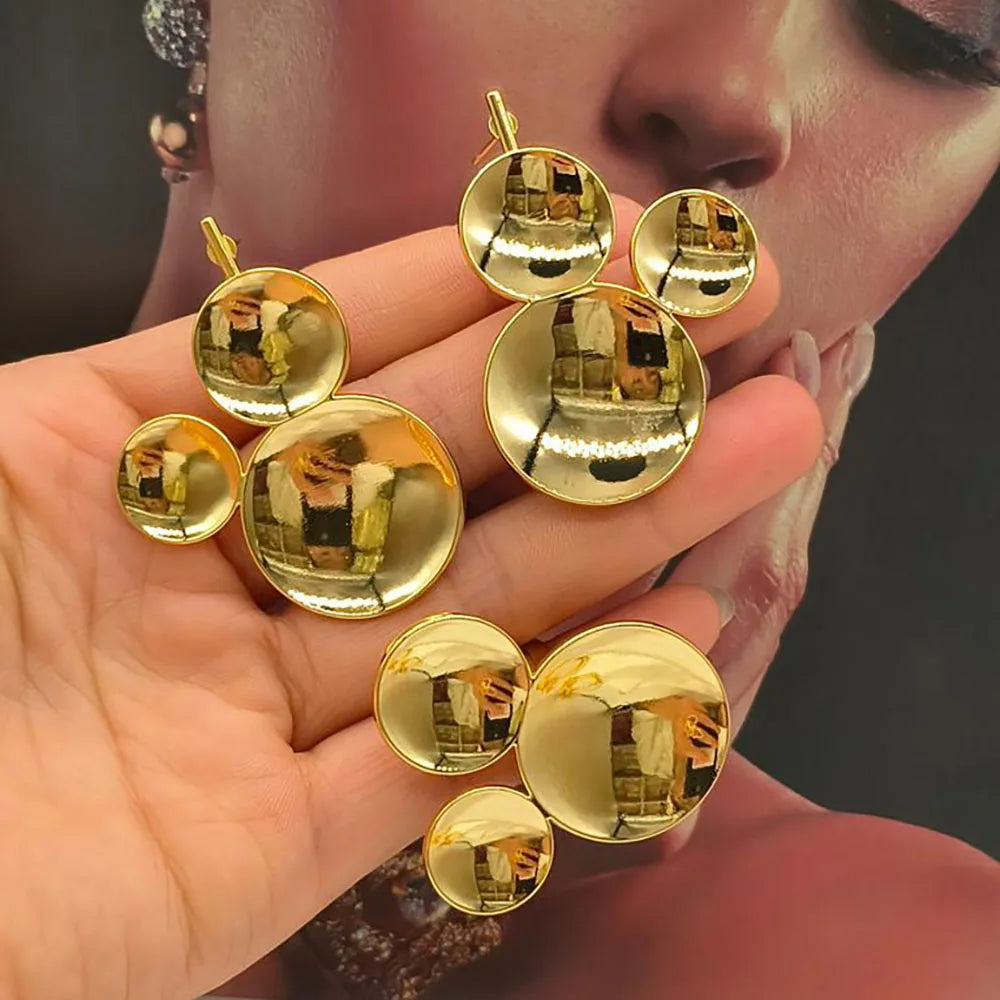 Luxury Earrings with Ring Jewelry Set for Party African Gold Color Clip Earrings Finger Ring 2Pcs Set for Nigerian Daily Wear