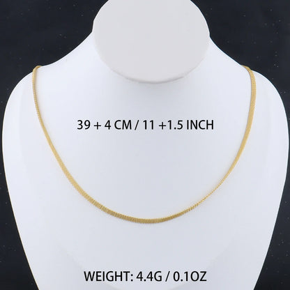 Stainless Steel Flat Necklace Gold Color Waterproof Golden Plated Snake Chains Necklaces No Fade Jewelry Accessories Gift