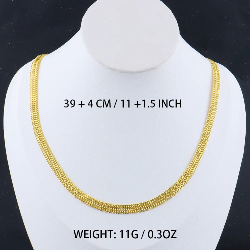 Stainless Steel Flat Necklace Gold Color Waterproof Golden Plated Snake Chains Necklaces No Fade Jewelry Accessories Gift