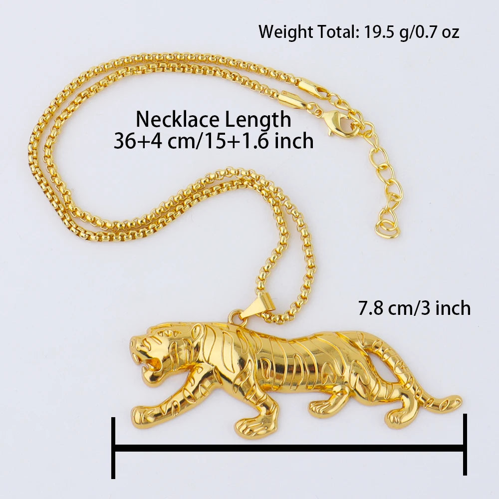 Hip Hop Punk Style 18K Gold Plated Stainless Steel Pendant Exquisite Necklace Classic Ideal Men's Gift for Daily Gift