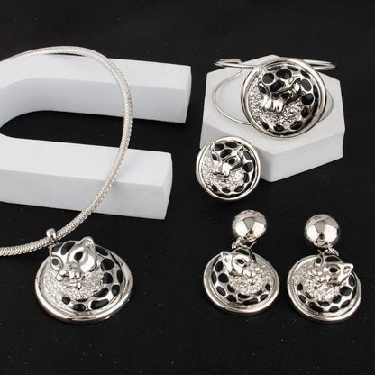 Dubai Plated Bridal Jewelry Set for Women, Indian Nigerian Wedding Necklace & Earring Gift for Jewellery Woman