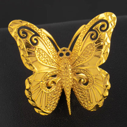 Ethiopia Arab Dubai Gold Plated Butterfly Rings Women Rings Dubai Ethiopia Luxury Big Ring Suitable For Wedding And Party Gifts