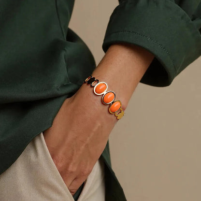 Luxurious High-quality Stainless Steel Gold Color Cuff Bracelet Bangle for Women Gold Plated Waterproof Jewelry Gifts