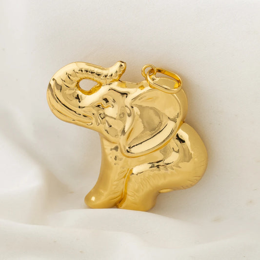 Elephant Design Pendant for Men and Women Fashion Gold Color Jewelry High Quality Unique Leopard Crocodile Pendant without Chain
