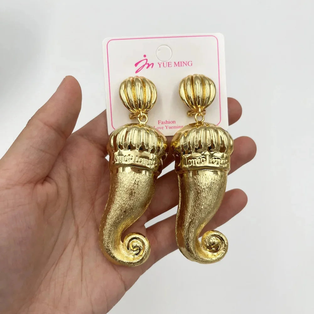 Dubai Jewelry Sets For Women Large Earrings and Pendant Necklace 2Pcs Set Nigeria Bridal Weddings Party Accessory Gifts