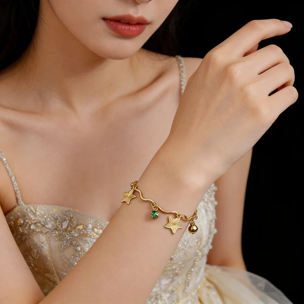 women foot jewelry Stainless Steel Luxury Shiny Zircon Anklets Bracelet 18K Plated Waterproof Statement Jewelry Gift New