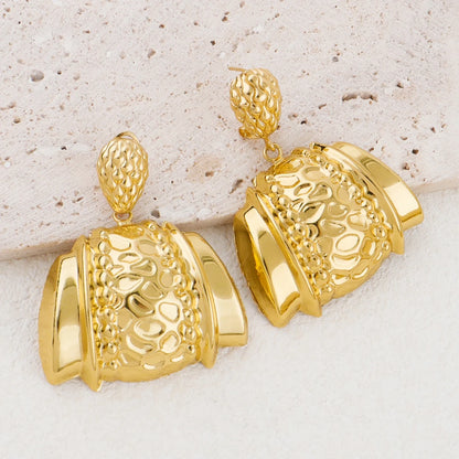 Dubai Luxury 18K Gold Plated Earrings African Hoop Earrings For Women Jewelry Sets Indian Nigerian Wedding Jewellery Party Gifts
