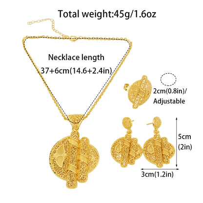 Dubai 24k Gold Plated Jewelry Sets for Women Indian Bridal Costume  Jewelry Wholesale Nigerian Wedding Party Gifts