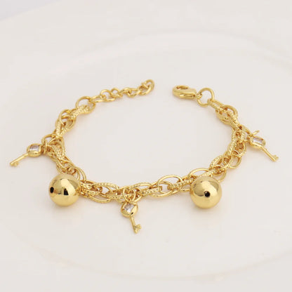 Stainless Steel Hollow Chain Bracelet Women Personalized Charm Jewelry Earrings Set Rust Proof Bangle Gift**