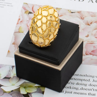 Dubai 18K Gold Color Bangle Ring for Luxury Women Fashion African Bracelet for Wedding Party Gift Jewelry