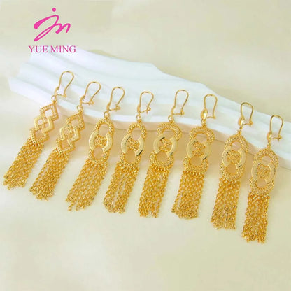 Luxury Arabic Gold Wedding Jewelry Set 24k Gold Plated Dubai Bridal Necklace Earrings Oman Women Vintage Jewelrys Gift For Mom