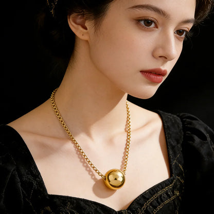 fashion gold plated jewelry accessories female simple stainless steel bead earrings bracelet rings jewelry Elegant Gifts