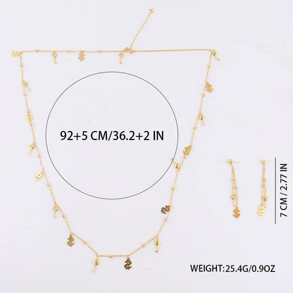 Bohemian earring and necklace jewellery set for woman Dollar style Tassel Earrings Necklace Beach Jewelry Vacation Gift