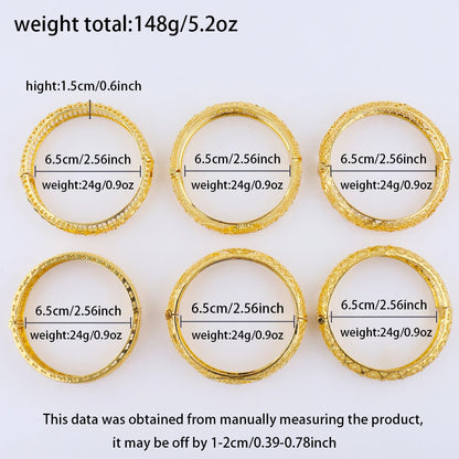 Women Charm Bracelet 24K Gold Plated Bangles for Women Middle East Wedding Accessory Bridal Bracelets Jewelry