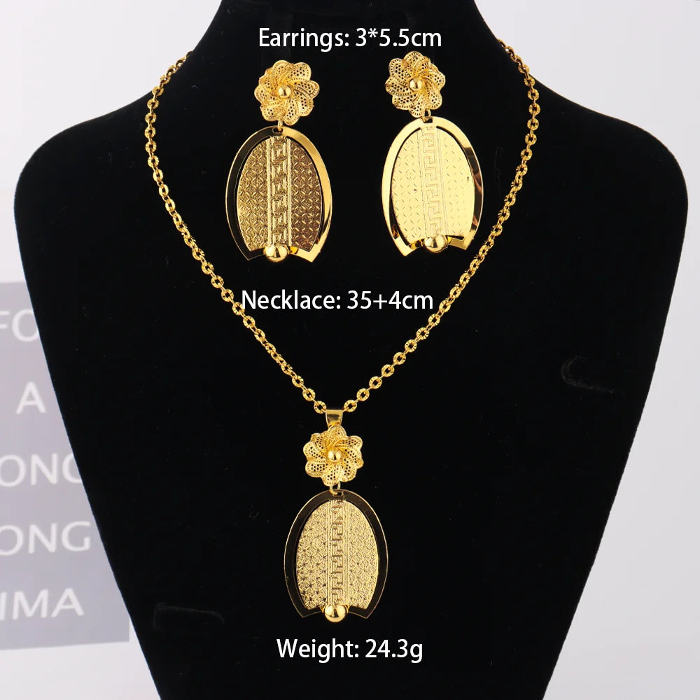 316L stainless steel gold color jewelry set women necklaces earrings Personality Simple Punk Retro wedding party gift