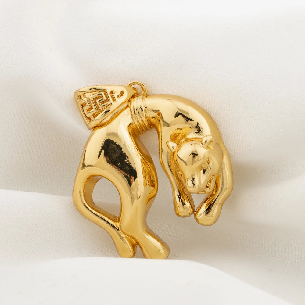 Elephant Design Pendant for Men and Women Fashion Gold Color Jewelry High Quality Unique Leopard Crocodile Pendant without Chain