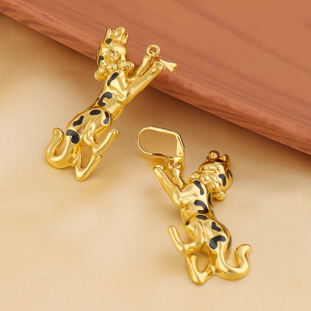 Gold Color Leopard Pendants For Women Girl Casual Sexy Chic Trendy Delicate DIY Party Jewelry Christmas Gifts
