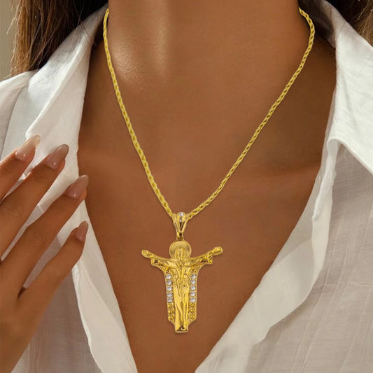 America Classics Pendant Necklace For Women Men Dubai Zircon Heavenly Father Pendants Jewelry Gift For Prayer Party Graduate