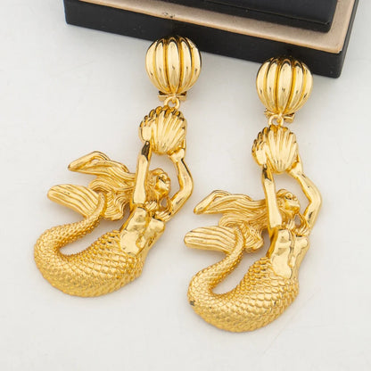 YM Jewelry Sets Fashion African Exaggerated Earrings Pendant Necklace For Women Large Light Style Jewellry Wedding Party Gifts