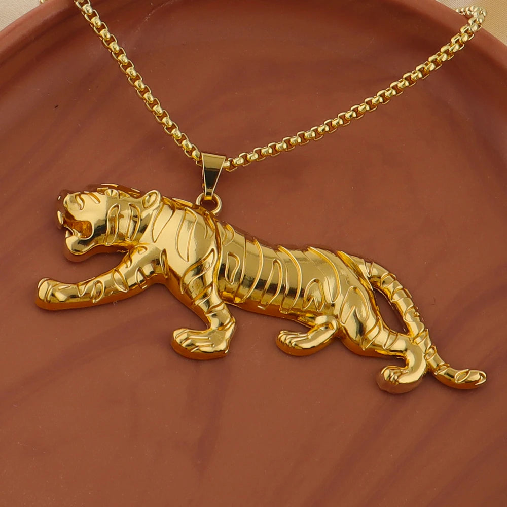 Hip Hop Punk Style 18K Gold Plated Stainless Steel Pendant Exquisite Necklace Classic Ideal Men's Gift for Daily Gift
