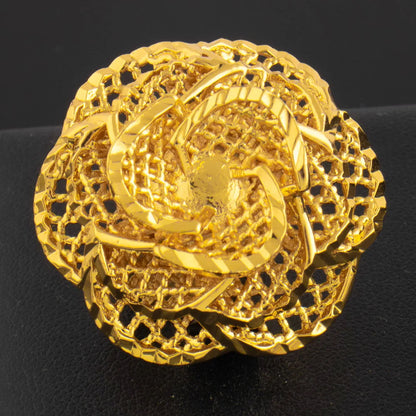 Ethiopia Arab Dubai Gold Plated Rings For Women Resizable 18K Gold Plated Jewelry For Wedding And Party Gifts
