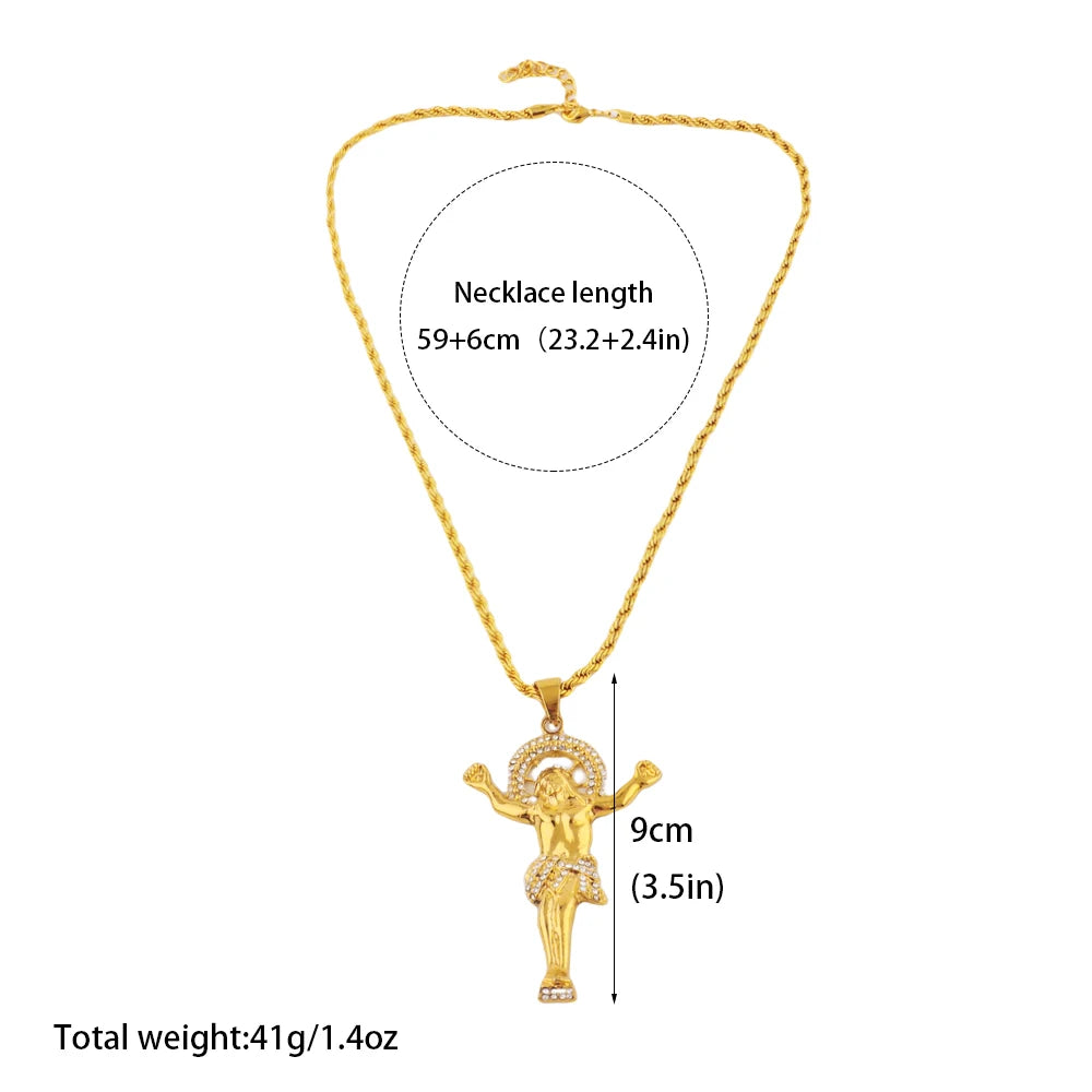 America Classics Pendant Necklace For Women Men Dubai Zircon Heavenly Father Pendants Jewelry Gift For Prayer Party Graduate