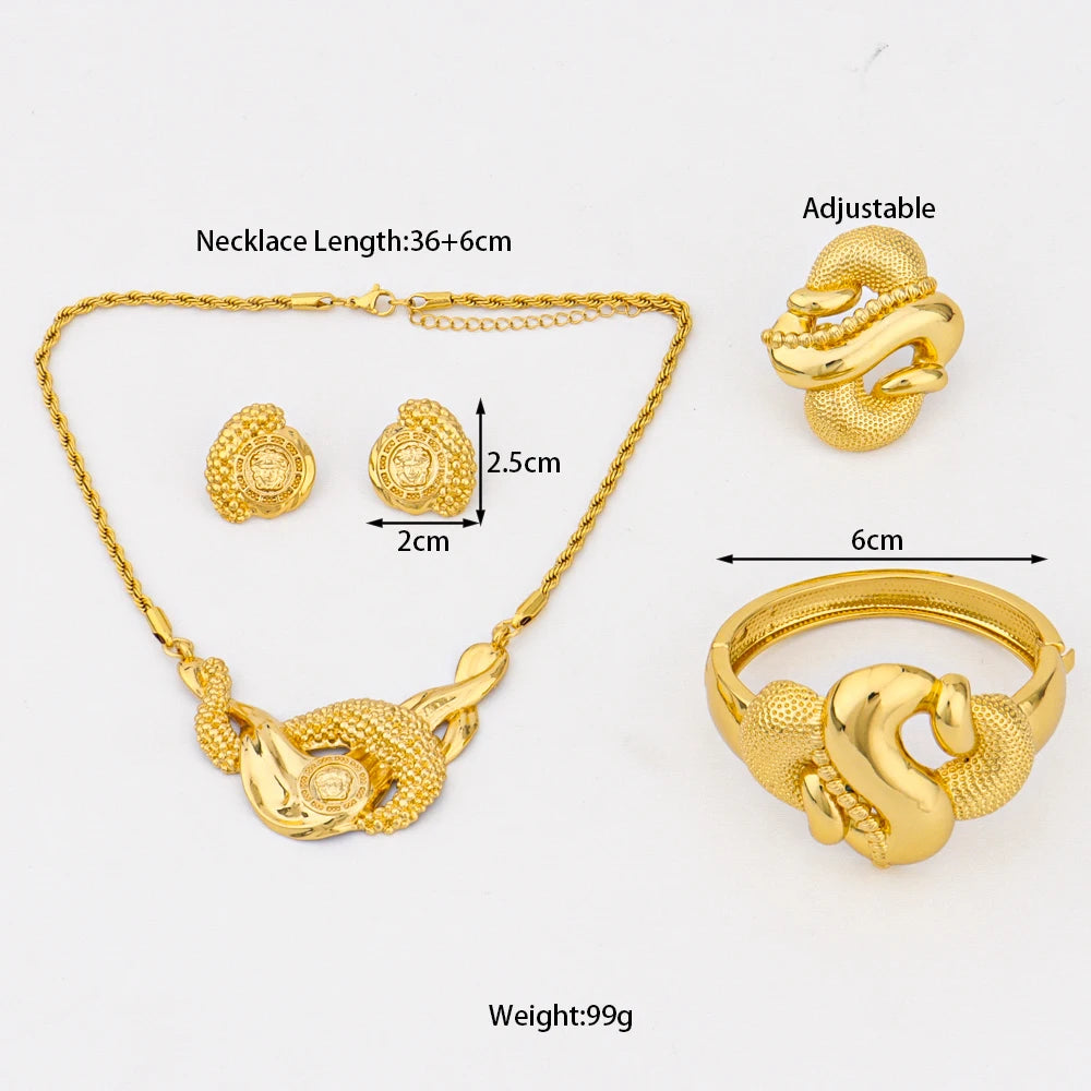 NKLS Women's  Color Snake Pattern Jewelry Set with Necklace Earrings Ring Bangle - Party Accessory Gift for Ladies