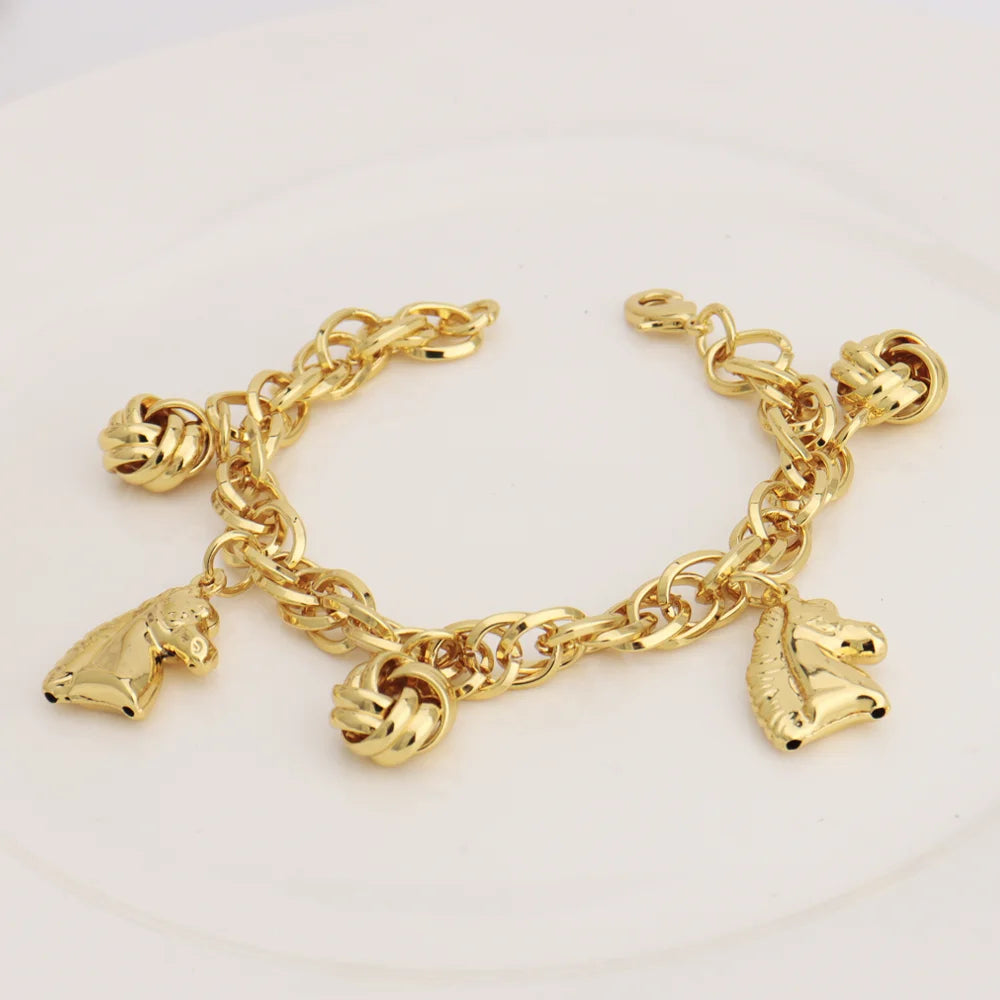 Stainless Steel Hollow Chain Bracelet Women Personalized Charm Jewelry Earrings Set Rust Proof Bangle Gift**
