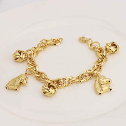 Stainless Steel Hollow Chain Bracelet Women Personalized Charm Jewelry Earrings Set Rust Proof Bangle Gift**