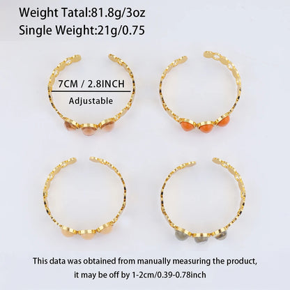 Luxurious High-quality Stainless Steel Gold Color Cuff Bracelet Bangle for Women Gold Plated Waterproof Jewelry Gifts