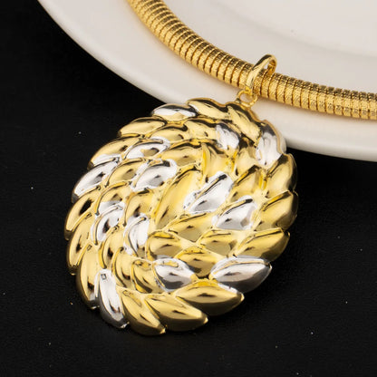 Women Luxury Design Jewelry Set Dubai America Gold Color Earrings Necklace Copper Alloy Bangle Rings Set For Wedding Party Gift