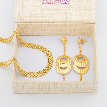 Plated African Wedding Jewelry Set – Fashion Earrings Necklace for Women, Party Gifts jewellery woman earring set
