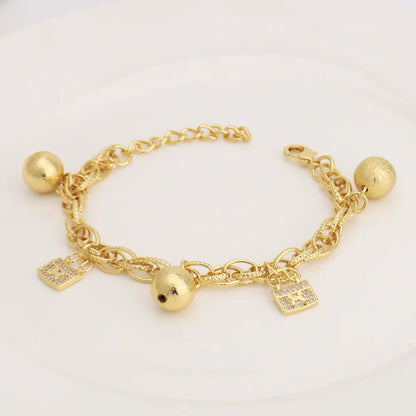 Stainless Steel Hollow Chain Bracelet Women Personalized Charm Jewelry Earrings Set Rust Proof Bangle Gift**