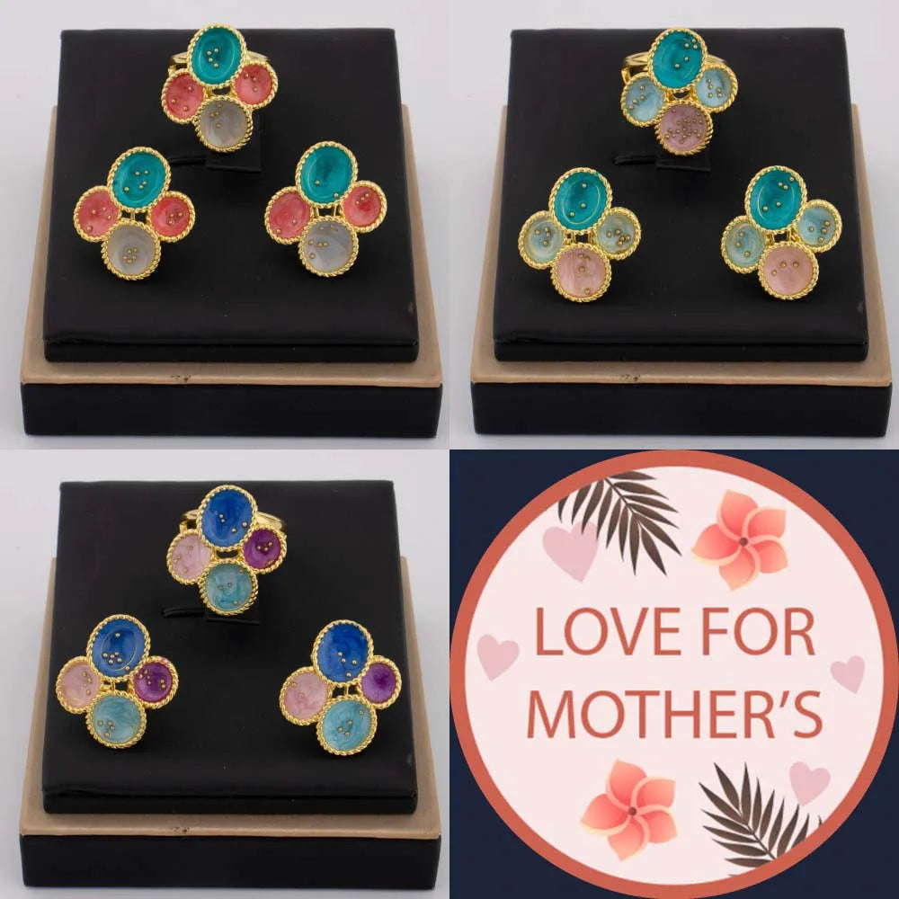 Dopamine Congo-Nigeria Trendy Earrings & Necklace Jewelry Set for Women, Chic Gift for Mother’s Day Wedding Party