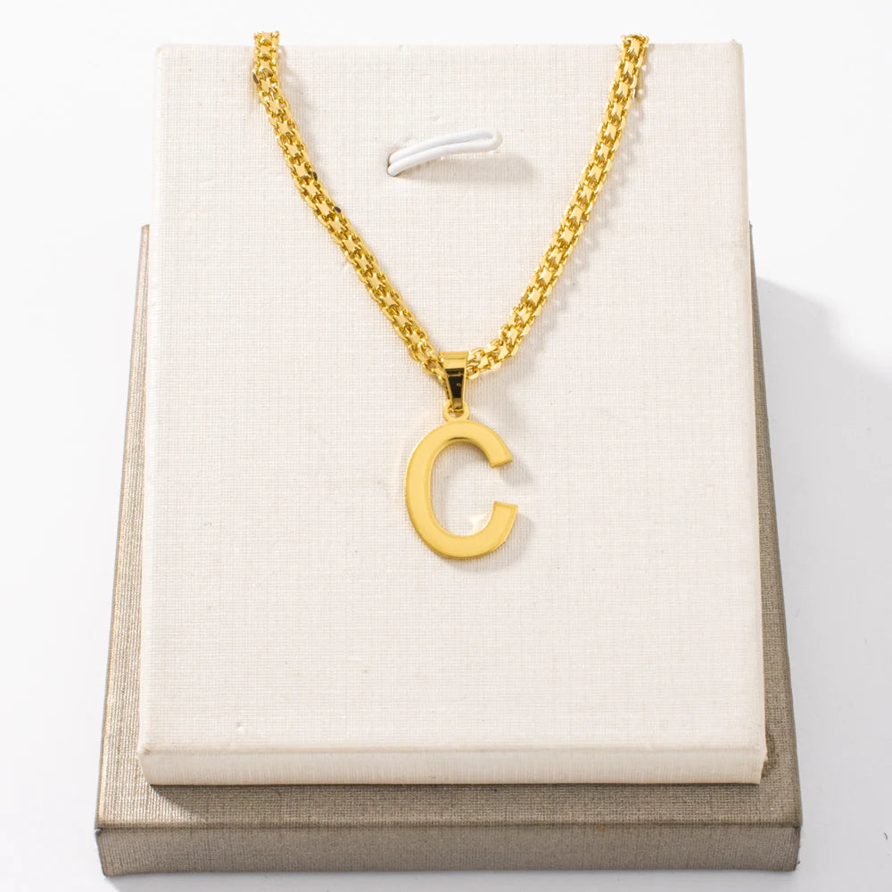 Women Fashion Copper Alphabet Initial Necklace Exquisite English Letter Set Personalize Jewelry Gif For Party Anniversary