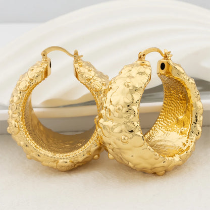 Gold Color Earrings for Women Jewelry Fashion Dubai Africa Bold Earrings Daily Wear Luxury Party Wedding Jewellery Accessary