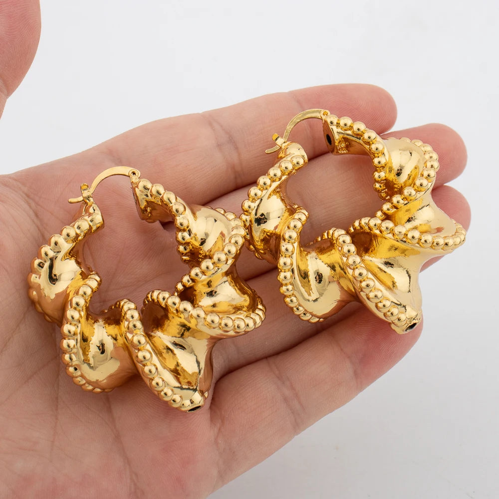 YM Jewelry Sets Fashion African Exaggerated Earrings Pendant Necklace For Women Large Light Style Jewellry Wedding Party Gifts