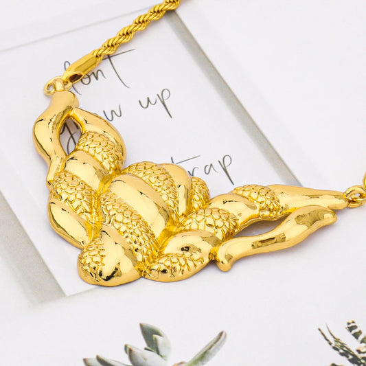 NKLS Snake-Pattern Jewelry Set for Women: Necklace, Earrings, Ring & Bangle Gift for Party Women’s Day, Africa Luxury