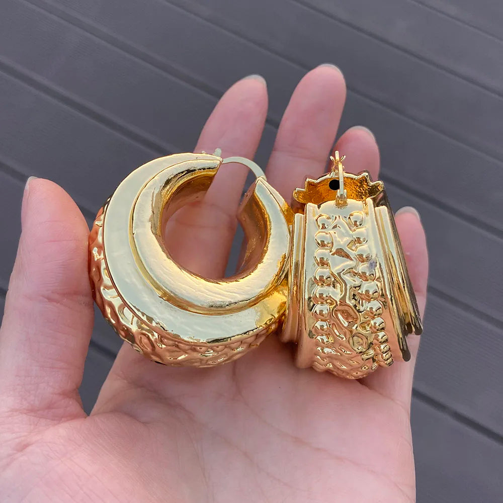 2023 Fashion Hoop Earrings 18k Gold Plated Earrings for Women Copper Circle Earrings Jewelry Accessory Daily Wear