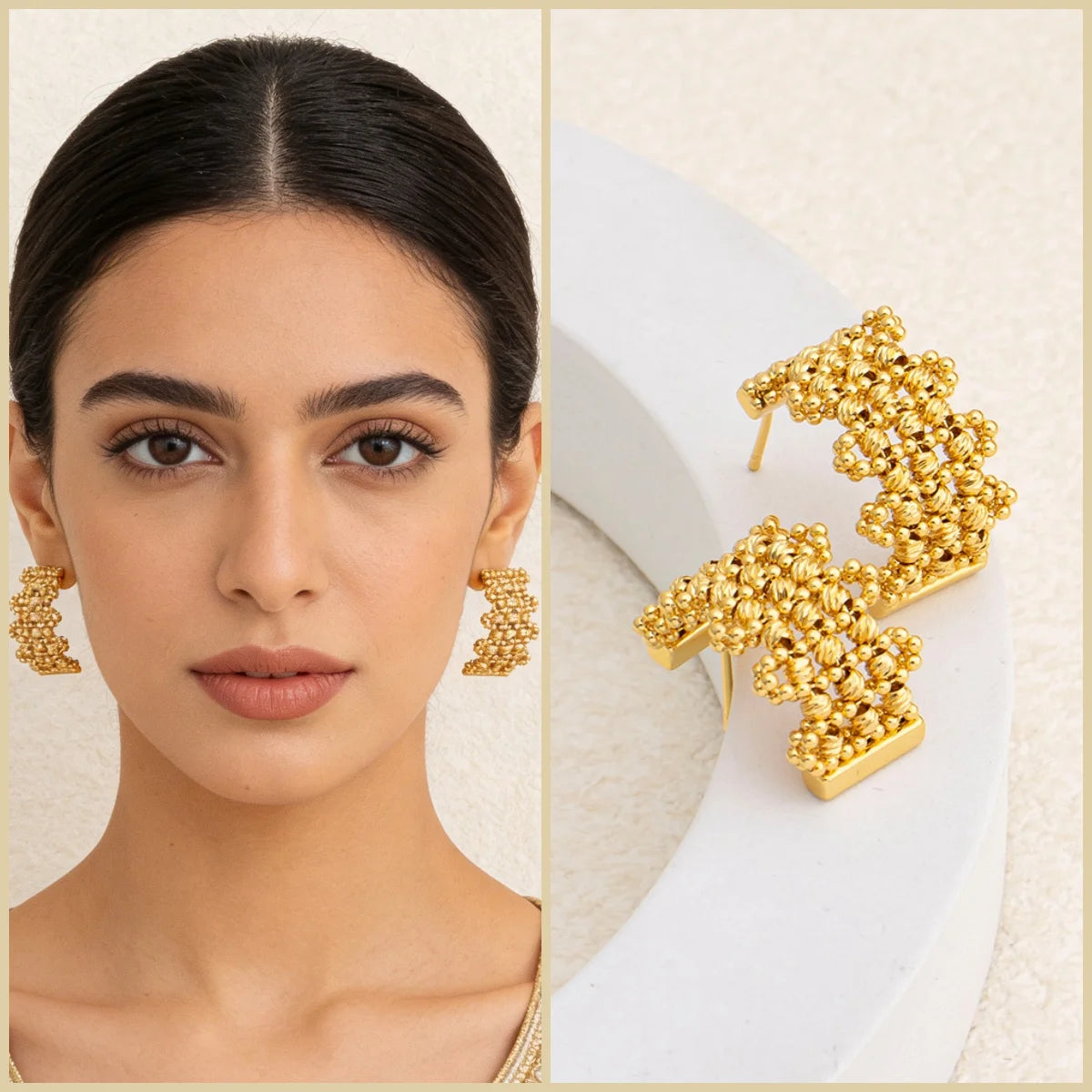 Jeweled 4-Piece Set Necklace Earrings Bracelet and Ring Handcrafted Water-Resistant and Hypoallergenic Fashionable Bridal Gifts