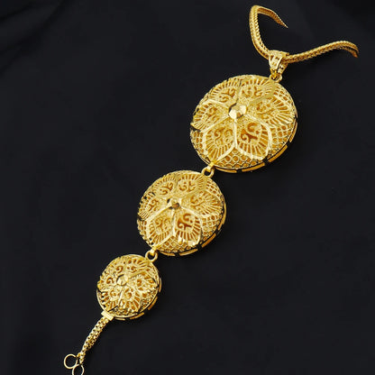 Indian Stainless Steel Jewelry Sets for Women Dubai Gold Plated Necklace Earrings For Set  Wedding Party Gift Bridal Accessory